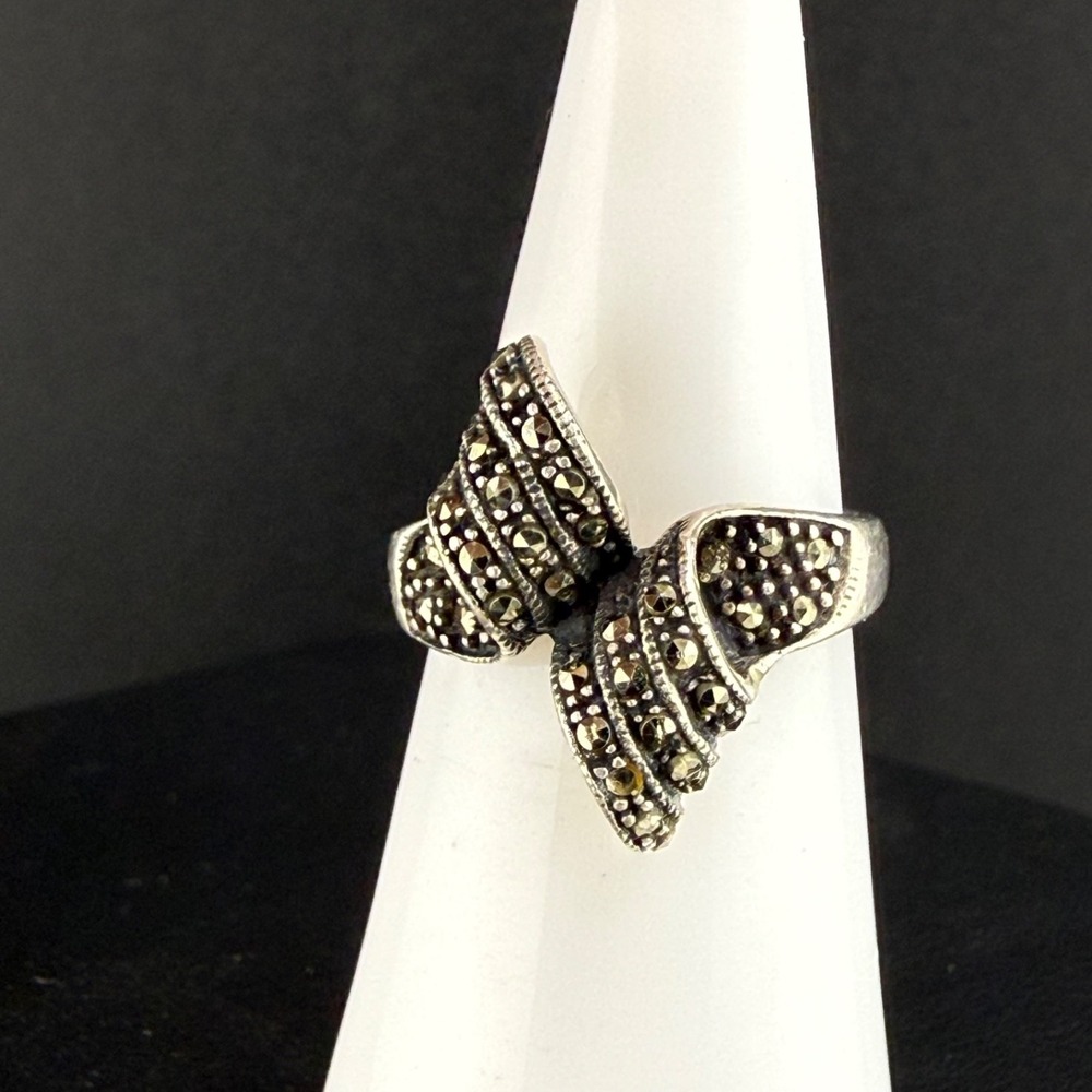 Vintage Sterling Silver Marcasite Ring QVC Suspicion Size 5